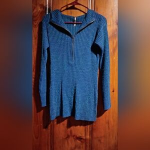 Free People Vibrant Blue Knit Top